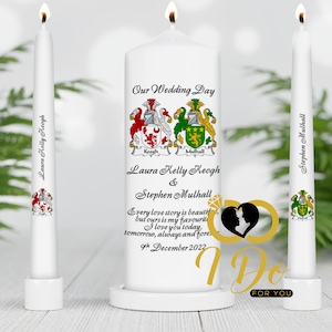 Personalised wedding on sale day candles