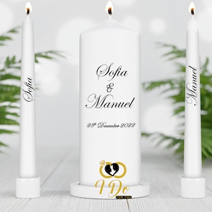 Ensemble de bougies Unity - Bougie Unity de mariage personnalisée - Bougies de cérémonie - Ensemble de bougies de mariage personnalisées - Bougies de mariage monogrammes