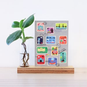 Kartenhalter aus Holz mit Reagenzglas für Blumen - Propagation Station - für vertikale Karten - Fotohalter für Grußkarte, Postkarte, Foto