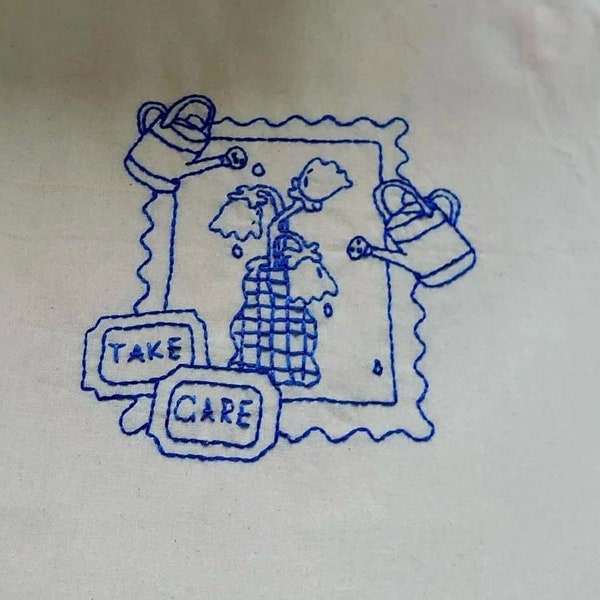 Embroidered bag "Take Care"