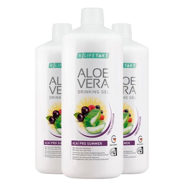 Aloe Vera Drinking Gel Açaí Pro Summer 3er Set