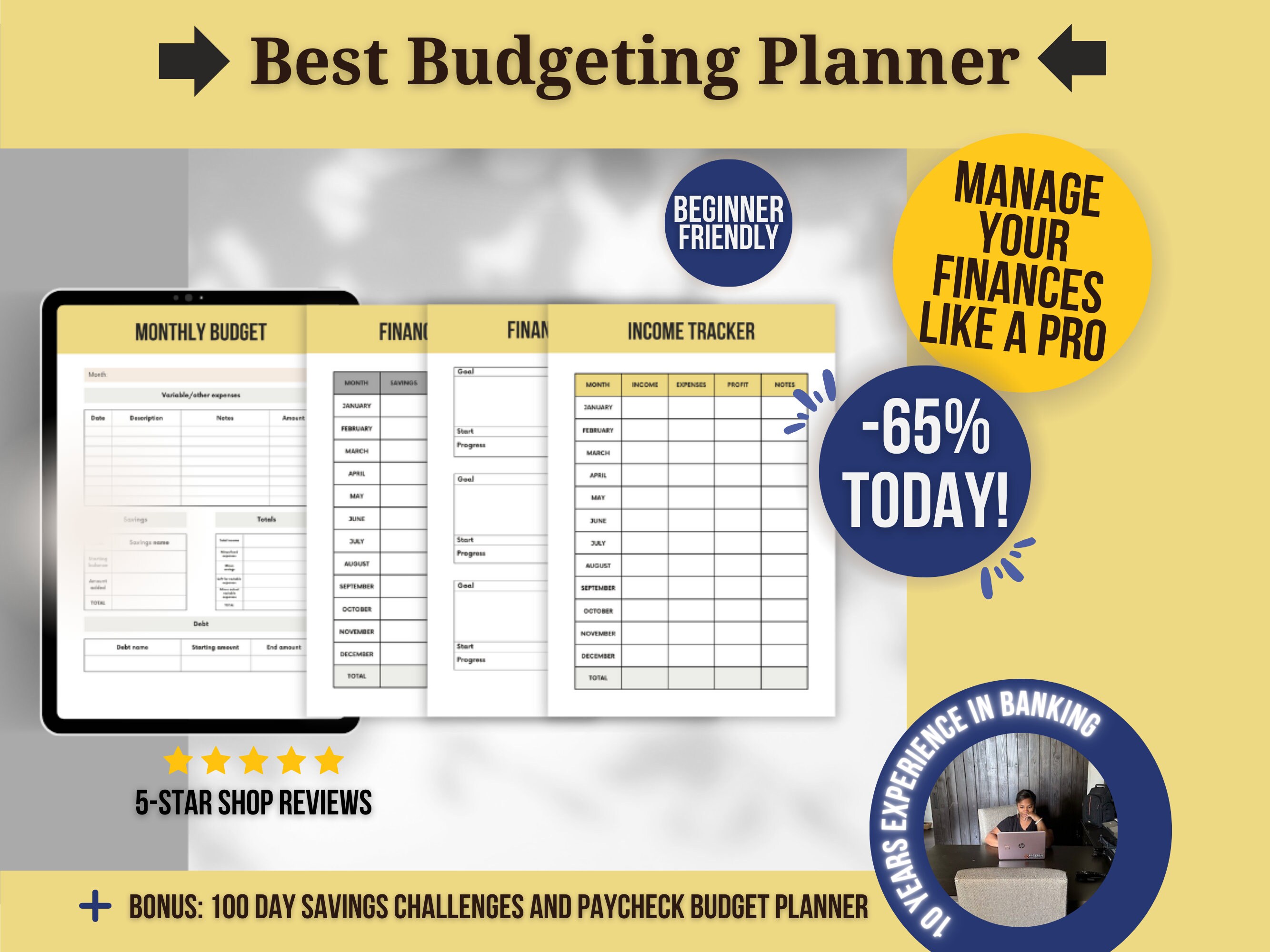 Personal Finance Tracker Printable Budget Planner PDF Paycheck Budget ...