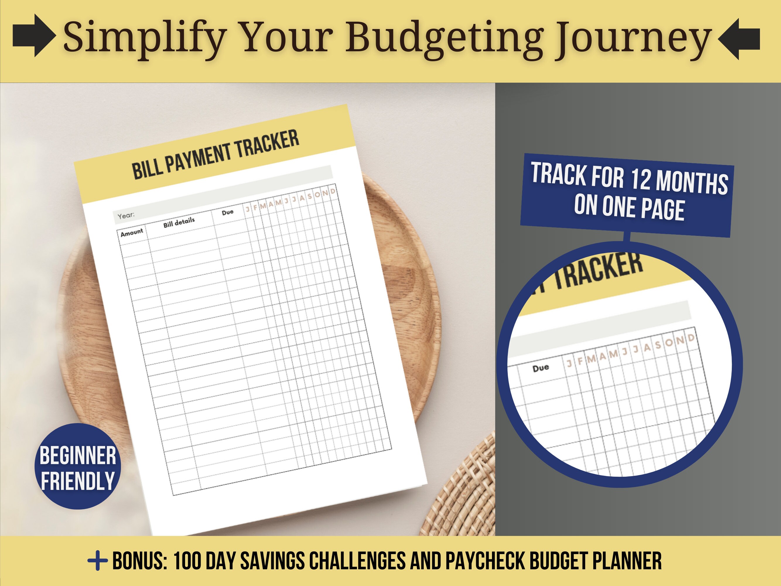Personal Finance Tracker Printable Budget Planner PDF Paycheck Budget ...