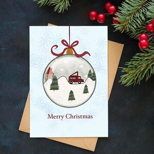 VANLIFE Tarjeta navideña bola navideña (úsala tantas veces como quieras)
