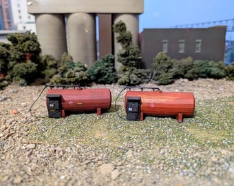 Ensemble de 2 réservoirs de stockage de carburant hors sol construits sur mesure à l'échelle 1/87 HO