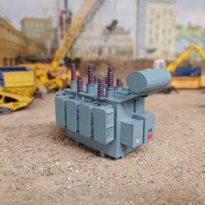 Custom Built 1/87 HO Scale Large Substation Power Transformer