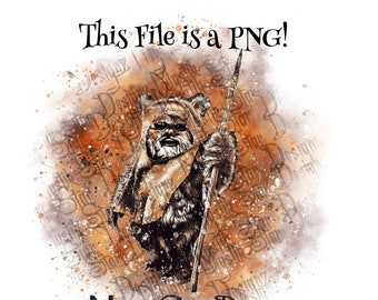 Ewok PNG: Star Wars digital konst (digital nedladdning)