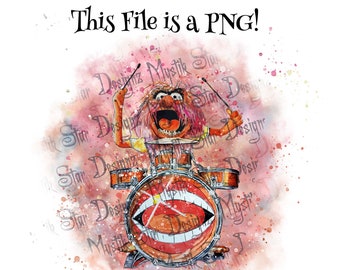 Animal Drummer PNG: Commercial Use Digital Download