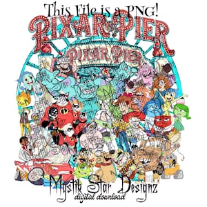 Pixar Pier PNG |  Pixar Characters PNG | Digital Download PNG | Commercial Use