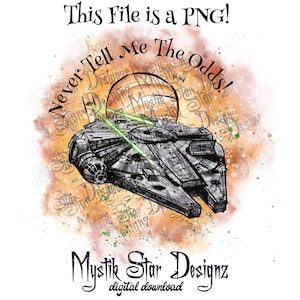 Halcón Milenario PNG / Nunca me digas las probabilidades PNG digital / Descarga digital PNG / Uso comercial