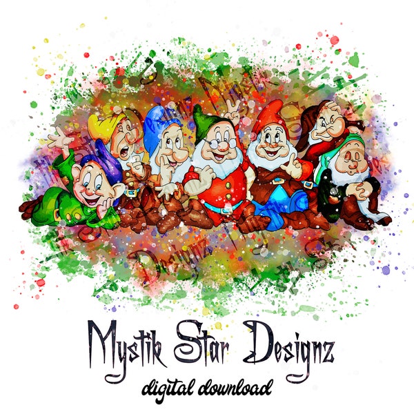 Snow White Dwarves PNG | Dwarves PNG | Digital Download PNG | Commercial Use