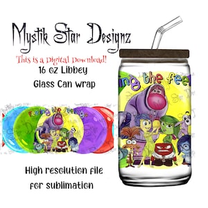 Emotions Libbey Tumbler / 16oz Glass Can download digitale Wrap / 16oz Libbey Can Glass / Full Glass Can Wrap / Emotion Cartoon wrap