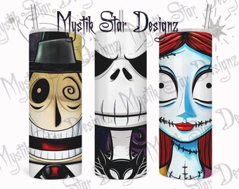 Jack Nightmare Before Trio wrap | 20oz Cartoon Jack wrap | Christmas Nightmare Trio wrap PNG | Gift for Christmas
