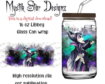 Mistress of Evil Tumbler Wrap: 16oz Libbey Glass Can (Digital Download)