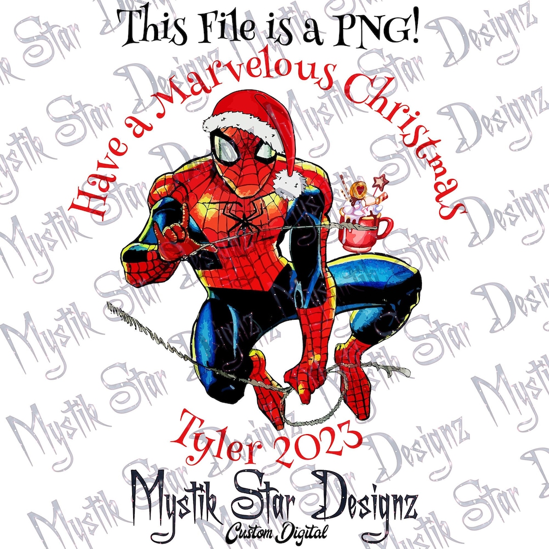 Custom Christmas Spiderman PNG Spiderman Superhero PNG - Etsy