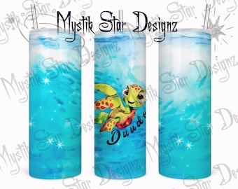 Magic Turtle Duude wrap | 20oz Magic Squirt wrap | Magic Nemo wrap PNG | Sea Turtle wrap