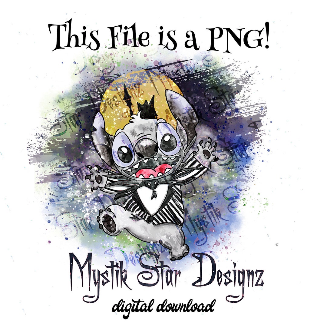 Stitch as Jack PNG stitch Jack Skellington PNG Digital Etsy
