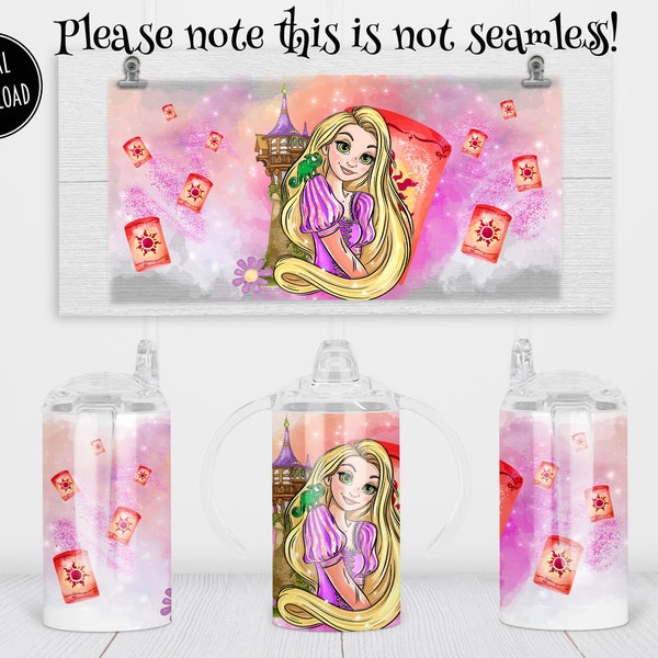 Rapunzel 12oz Tumbler | 12oz Sippy Cup Wrap | Rapunzel 12oz wrap |  Princess Wrap