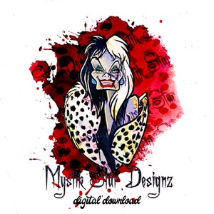 Evil Cruella PNG | Villain PNG | Digital Download PNG | Commercial Use