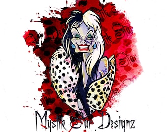 Evil Cruella PNG: Villain Graphic (Digital Download)