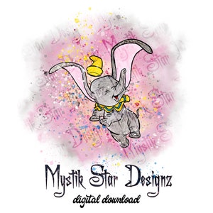Cute  Flying Dumbo PNG | Dumbo PNG | Digital Download PNG | Commercial Use