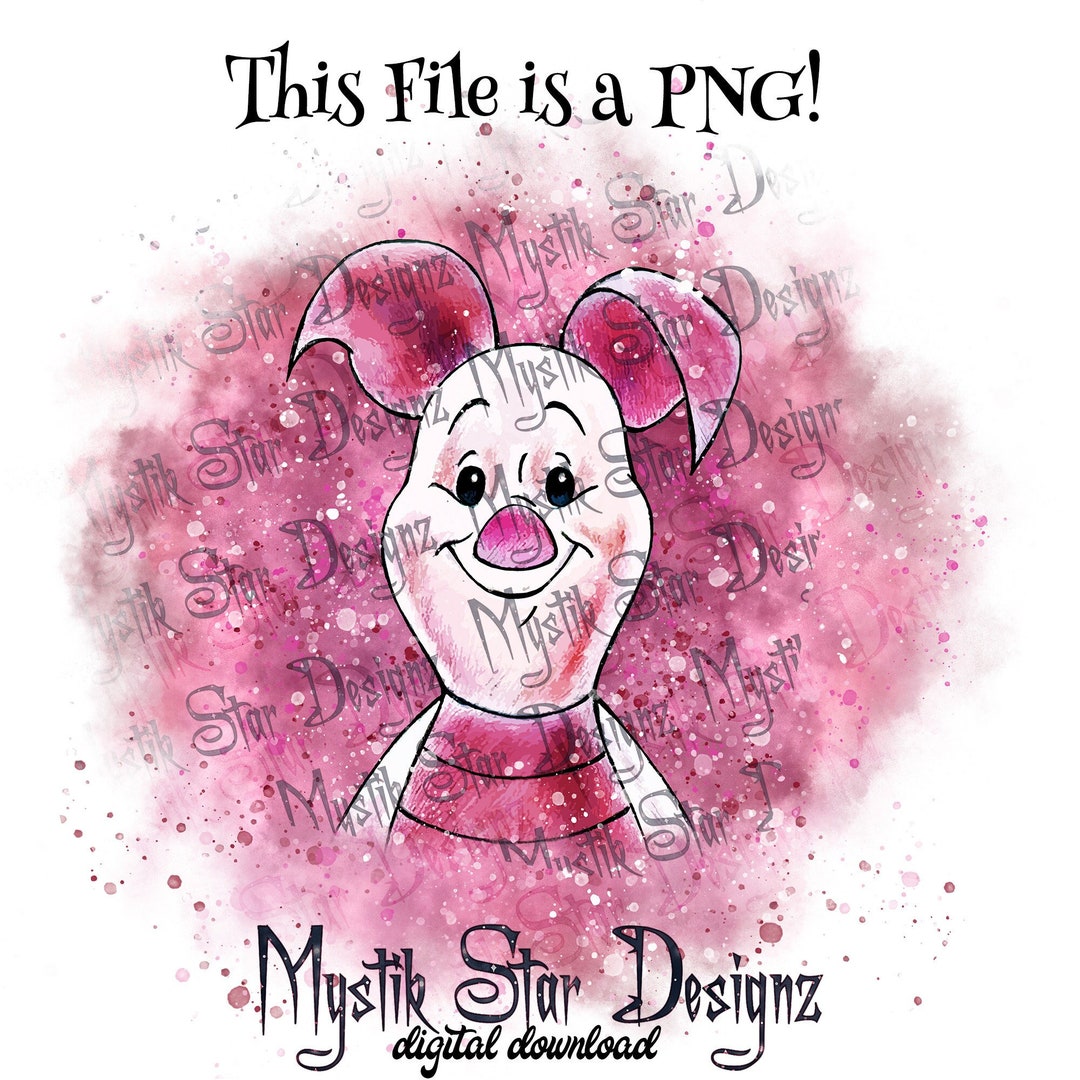 Piglet Watercolor PNG Cute Piglet PNG Digital Download PNG Commercial