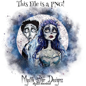 Corpse Bride PNGs | Emily and Victor Moon PNG | Digital Download PNG | Commercial Use