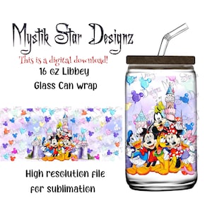 FAB 6 Magic Castle Tumbler | 16oz Glass Can digital download | 16oz Libbey Can Glass | Full Glass Can Wrap | California Castle
