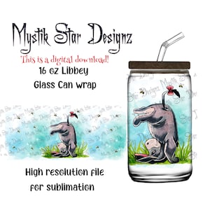 Upside down Donkey Tumbler | 16oz Glass Can digital download Wrap | 16oz Libbey Can Glass | Full Glass Can Wrap | Cartoon Donkey