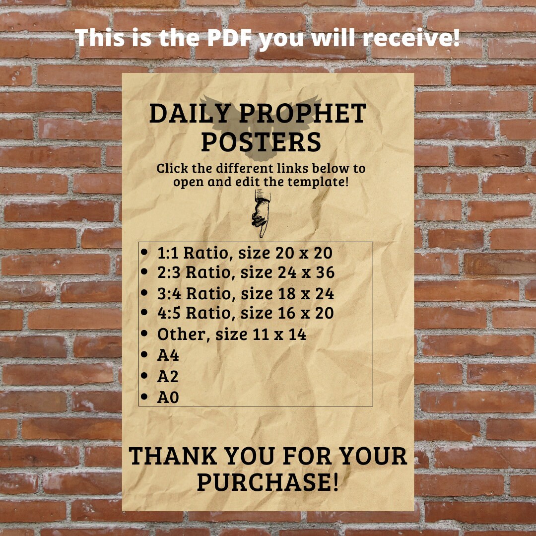 The Daily Prophet-editable Template-magical Wizard Poster-printable ...