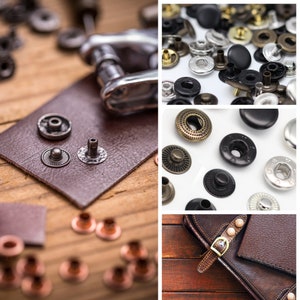 Snap Fasteners S Spring High Quality Brass Snap Fasteners Rustproof Snaps Leather Goods Fabric Antique/Nickel/Black 10mm 12mm 25sets image 8
