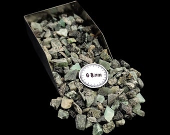 Crushed Raw Emerald Birthstone: Genuine Loose Gemstone, 6-8mm, Ethically Sourced for Custom Jewelry