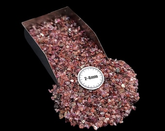 Premium Garnet Gemstone Crushed Coarse Powder 2-4mm for Artisanal Jewelry Making Crystal Inlays Decorative Accents Mixed Media Crafts