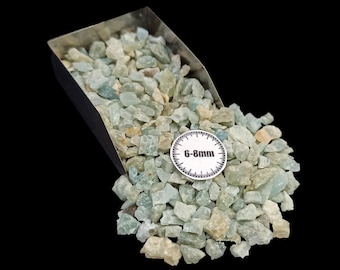 Aquamarine Raw Rough Loose Gemstone Nuggets Crushed Coarse 6-8mm Best For Jewelry Making