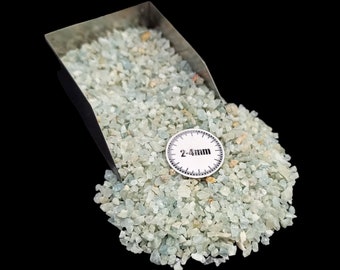 Aquamarine Birthstone Crushed (2-4mm): Perfect for Jewelry Embeddings, Resin Art, Crystal Infused Crafts, and Healing Rituals