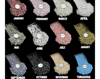 Natural Raw Rough Birthstone Loose Gemstones Crushed Coarse, 2-4mm Loose Gemstones, January To December Loose Birthstones, Garnet Amethsyt