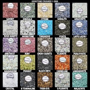 Polvo para manualidades con piedras preciosas: Piedras trituradas mixtas - Polvo de cristal curativo