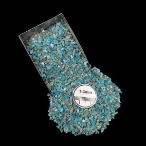 Crushed Blue Apatite Gemstone: 1-3mm Coarse Powder for Inlay Art Halloween Gift For Decor