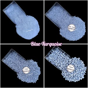Blue Turquoise Crushed Powder for Resin Art Jewelry - Hand-Crushed Tricolor Sky Shades in Fine Dust  Medium Sizes Halloween Gift For Decor