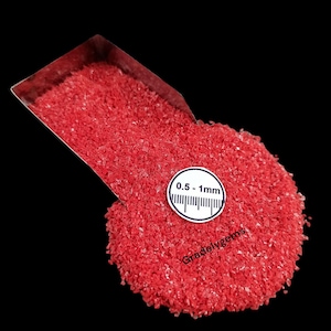 Red Coral Gemstone Crushed Powder - 0.5-1mm Crush for Jewelry Making & Resin Art Woodworking Ring Inlay