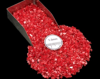 Deep Red Crushed Opal Effect Flaming Premium Inlay Material for Ring Jewelry, Pearl Effect Acrylic Crushed Woodwork, Pen Making, 1-3mm