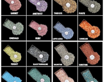 Natürliches Edelstein grobes Pulver gecrasht - 1-3 mm Körnung | Basteln, Schmuckherstellung, Inlay Zubehör