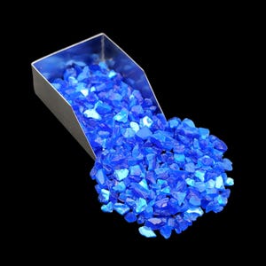 Blue Opal Craft Powder: Crushed Acrylic Resin - 3-5mm Pieces