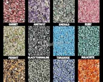 Premium Gemstone Crushed Coarse Powder 1-3mm for Ring Inlay, Woodworking, Healing, Bottle Decor & Relaxation | Crushed Craft Supply