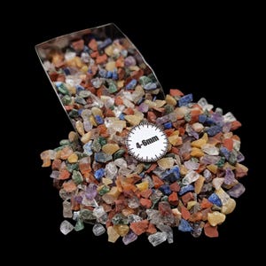 Natural Coarse Crushed New 7 Chakra Gemstone Powder 4-6mm for Jewelry Making Wood Inlay Nail Art Crafting Supplies and Womens Gifts