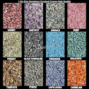 Premium Gemstone Crushed Coarse Powder 1-3mm for Ring Inlay, Woodworking, Healing, Bottle Decor & Relaxation | Crushed Craft Supply