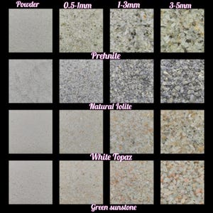 Gemstone Crushed Coarse Powder, 0.5–1mm, 1–3mm, 3–5mm Premium Inlay Supply for Jewelry, Resin Art, Woodworking, Healing & Crystal Decor