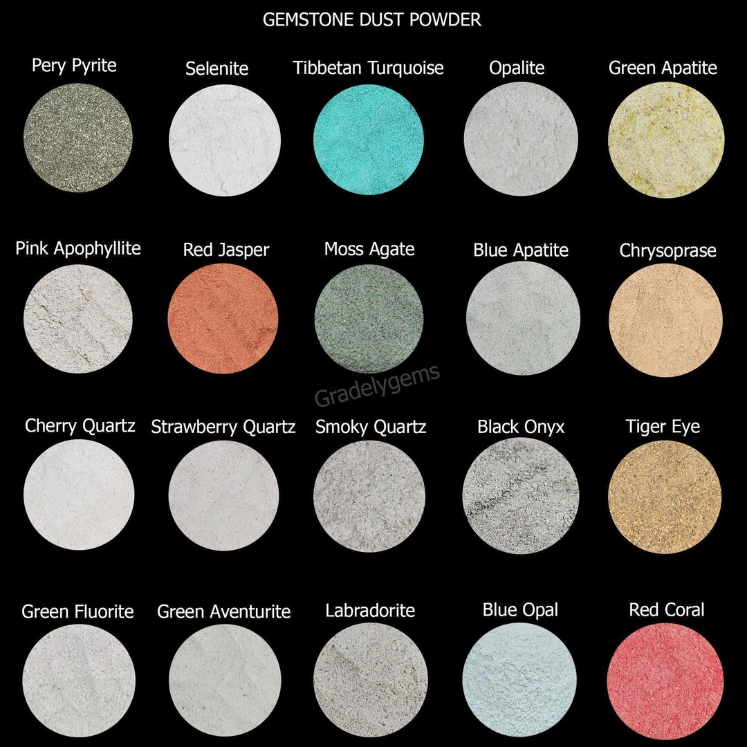 Crushed Gemstone Fine Raw Stone Powder, Healing Crystal Fine Dust ...