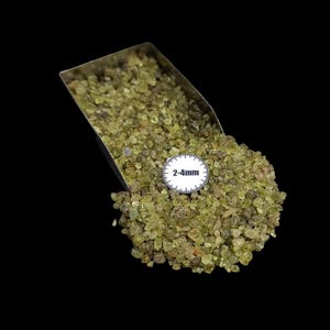 Premium Genuine Peridot Gemstone Granules 2-4mm Coarse Crushed Green for Jewelry Making Crafting and Creative Projects