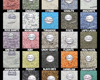 Crushed Gemstone Coarse Raw Stone Powder 0.5-1mm, Healing Crystal Crushed Coarse, Woodworking Resin Art Massage Painting Crafts Powder